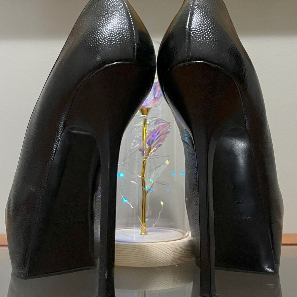 YSL: TRIBTOO 105 Pump, Black Leather, Size 40 (9) - Picture 5 of 8